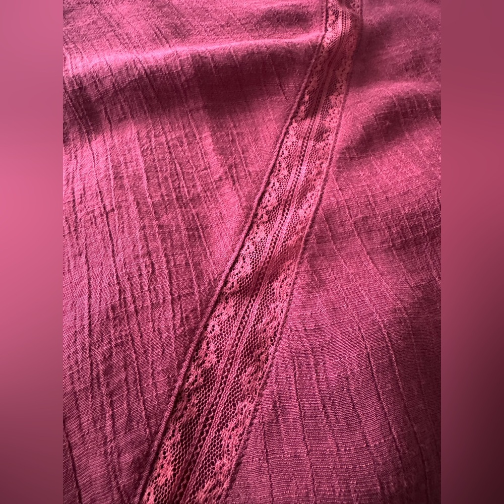 LC Lauren Conrad Deep Red Lace Blouse - Picture 6 of 6